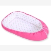 Babynest Kokon - Sternchen rosa-grau/ rosa