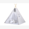 Teepee Kinderspiel-Zelt für Kinder + Schmuckfedern - Chevron grau