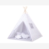 Teepee Kinderspiel-Zelt für Kinder + Spielmatte+ Schmuckfedern - grauen Pfeilen