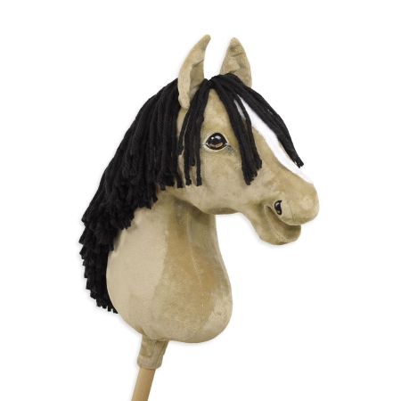 Hobby Horse Steckenpferd Pferd am Stiel Premium - graubraunes Pferd A3