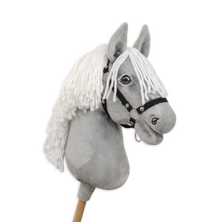 Hobby Horse Großes Pferd auf Stock Premium - graues Pferd A3