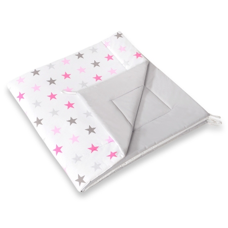 Doppelseitige teepee Spielmatte- Rosa-grauen Sternen/grau