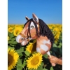 Hobby Horse Großes Pferd auf Stock Premium - Tobiano bay horse with a black mane A3