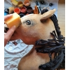 Hobby Horse Großes Pferd auf Stock Premium - dunkle Kastanie Pferd A3