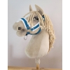 Die Verstellbare Halfter für Hobby Horse A3 - türkis mit weißem Pelz