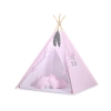 Teepee Kinderspiel-Zelt für Kinder + Spielmatte+ Schmuckfedern - Chevron rosa