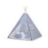 Teepee Kinderspiel-Zelt für Kinder + Schmuckfedern - Chevron dunkelblau