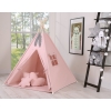 Teepee Kinderspiel-Zelt für Kinder + Spielmatte + Kissen + Schmuckfedern - altrosa