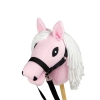 Hobby Horse Pferd auf Stock mit Halfter und Zügel A5 - Pink