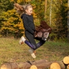 Hobby Horse Großes Pferd auf Stock mit Halfter und Zügel A3 - Kastanie