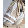 Set für Hobby Horse: Die Halfter A3 mit weißem Pelz + Halfter aus Kordel -weiß-beige