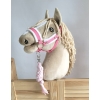 Set für Hobby Horse: Die Halfter A3 mit weißem Pelz + Halfter aus Kordel - weiß-rosa