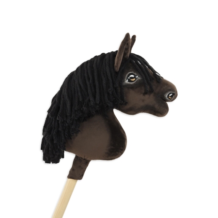 Hobby Horse Steckenpferd Pferd am Stiel Premium - dunkelbraunes Pferd A4