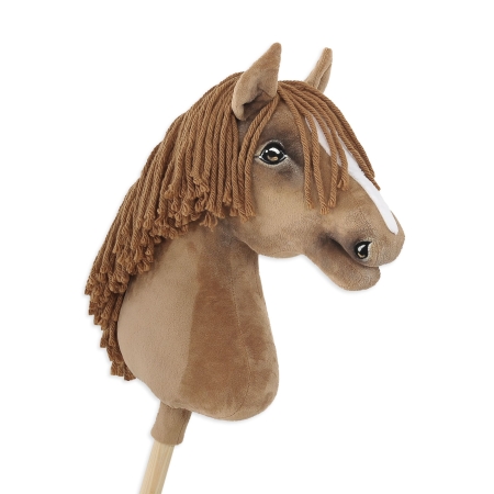 Hobby Horse Großes Pferd auf Stock Premium - helle Kastanie Pferd A3