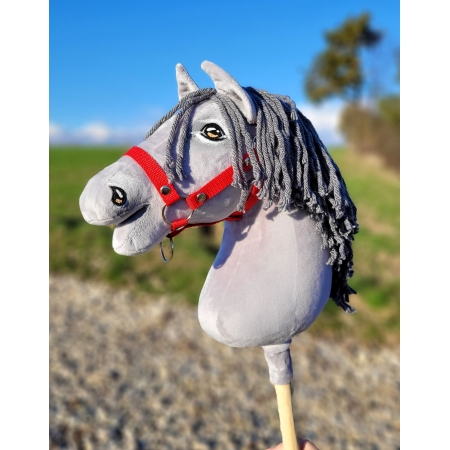 Hobby Horse Großes Pferd auf Stock Premium - graues Pferd II A3