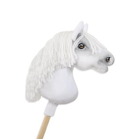 Hobby Horse Steckenpferd Pferd am Stiel Premium - weißes Pferd A4