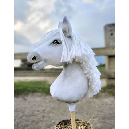 Hobby Horse Großes Pferd auf Stock Premium - weiß Pferd A3