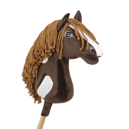 Hobby Horse Großes Pferd auf Stock Premium - western dunkelbraunes Pferd A3