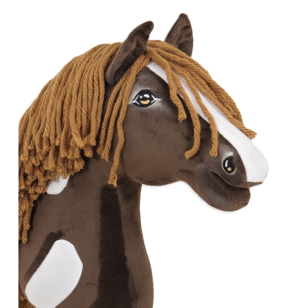 Hobby Horse Großes Pferd auf Stock Premium - western dunkelbraunes Pferd A3