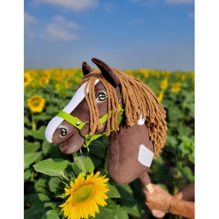 Hobby Horse Großes Pferd auf Stock Premium - western dunkelbraunes Pferd A3