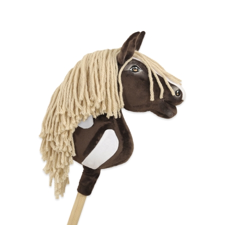 Hobby Horse Steckenpferd Pferd am Stiel Premium - western IV dunkelbraunes Pferd A4