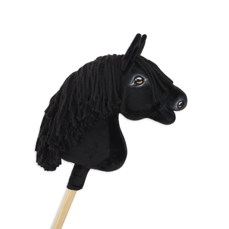 Hobby Horse Steckenpferd Pferd am Stiel Premium - schwarzes Pferd A4