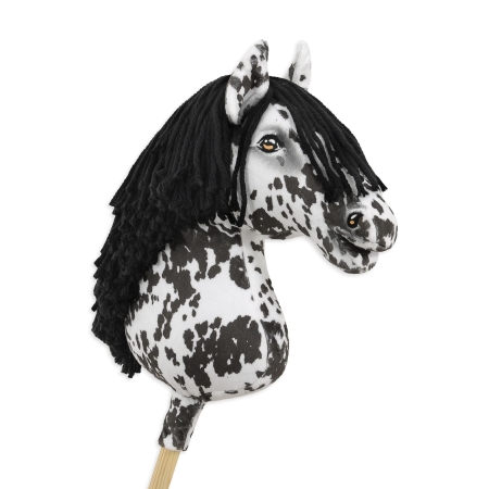 Hobby Horse Großes Pferd auf Stock Premium - Tarant Pferd mit schwarzer Mähne A3