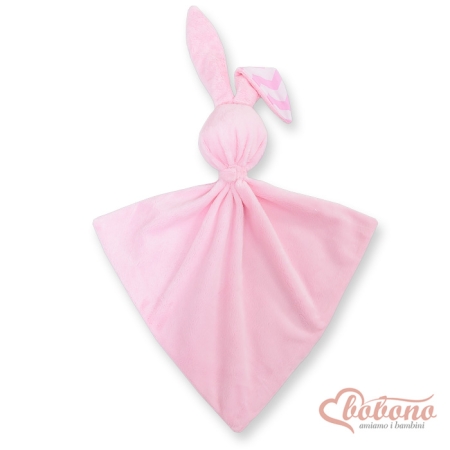 Schmusetuch Hase Kuscheltuch  doppelseitig - Schlichtes Chevron-Rosa