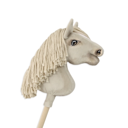 Hobby Horse Steckenpferd Pferd am Stiel Premium - Cremello Pferd A4