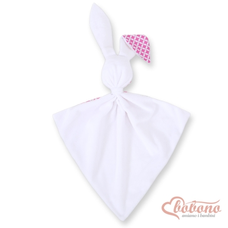 Schmusetuch Hase Kuscheltuch   doppelseitig - Rosette rosa