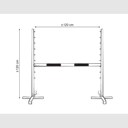 Hobby Horse hindernisse  120 cm Stange  50 mm  - schwarz