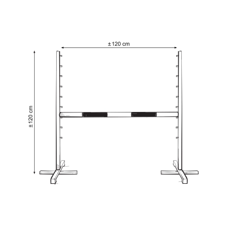 Hobby Horse hindernisse 120cm, mit zwei Stangen 50mm schwarz und gelb