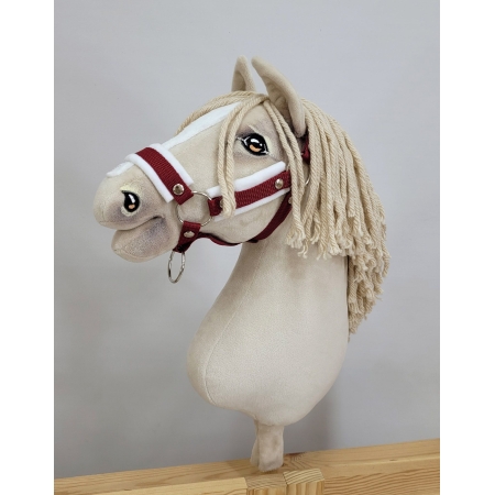 Die Verstellbare Halfter für Hobby Horse A3 - Rotbraun mit weißem Pelz