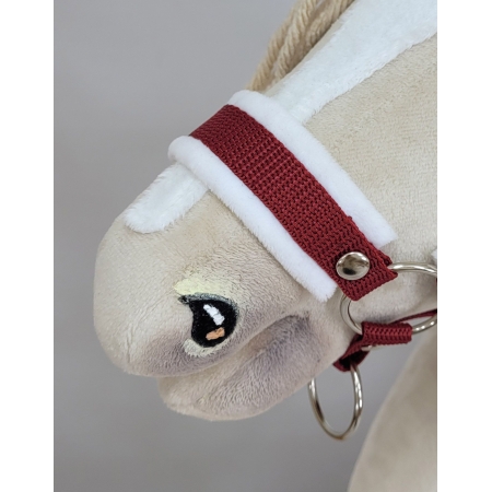 Die Verstellbare Halfter für Hobby Horse A3 - Rotbraun mit weißem Pelz