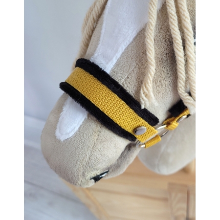 Die Verstellbare Halfter für Hobby Horse A3 - honey yellow mit schwarz Pelz