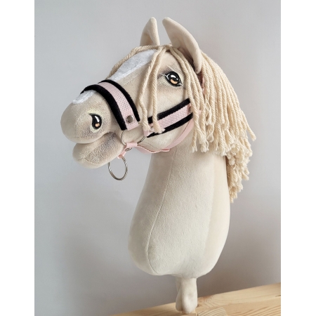 Die Verstellbare Halfter für Hobby Horse A3 - powder pink mit schwarz Pelz