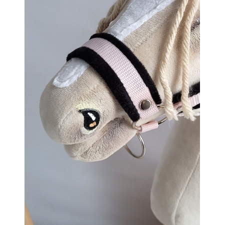 Die Verstellbare Halfter für Hobby Horse A3 - powder pink mit schwarz Pelz