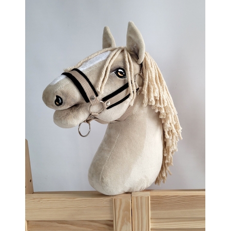 Die Verstellbare Halfter für Hobby Horse A3 - beige mit schwarz Pelz