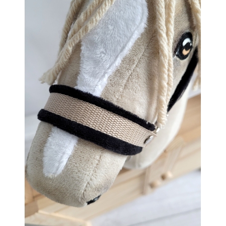 Die Verstellbare Halfter für Hobby Horse A3 - beige mit schwarz Pelz