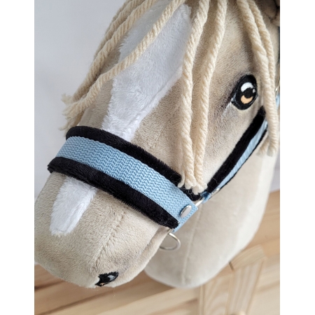 Die Verstellbare Halfter für Hobby Horse A3 - hellblau mit schwarz Pelz