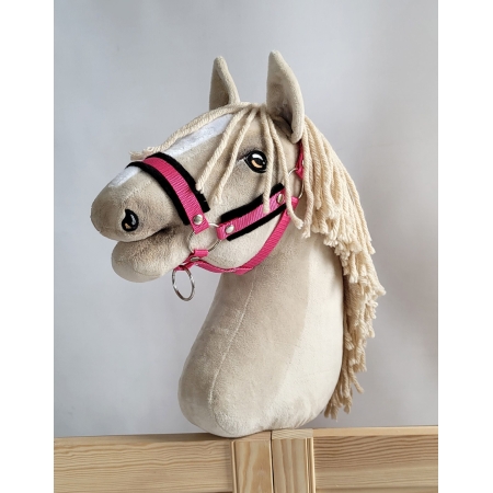 Die Verstellbare Halfter für Hobby Horse A3 - dunkelrosa mit schwarz Pelz