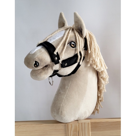 Die Verstellbare Halfter für Hobby Horse A3 - schwarz mit schwarz Pelz