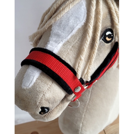 Die Verstellbare Halfter für Hobby Horse A3 - rot mit schwarz Pelz