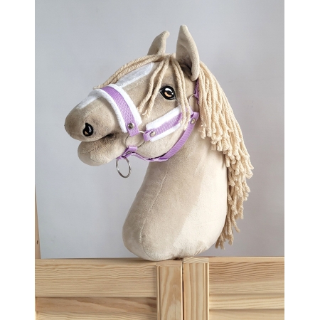 Die Verstellbare Halfter für Hobby Horse A3 - lila mit weißem Pelz