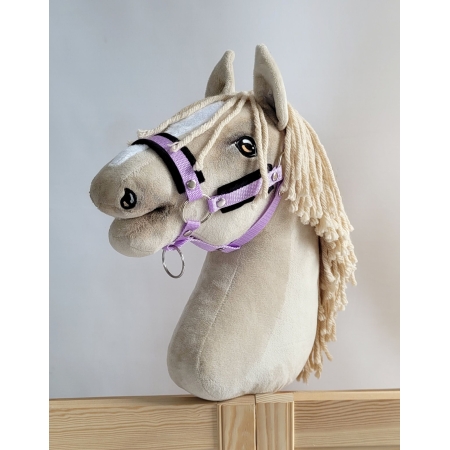 Die Verstellbare Halfter für Hobby Horse A3 - lila mit schwarz Pelz