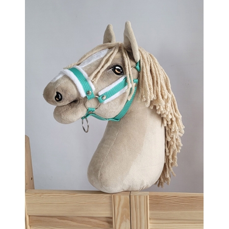 Die Verstellbare Halfter für Hobby Horse A3 - minze mit weißem Pelz