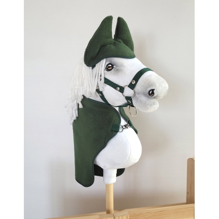 Set für Hobby Horse A3: Fleecedecke + Ohrenschützern - bottle green