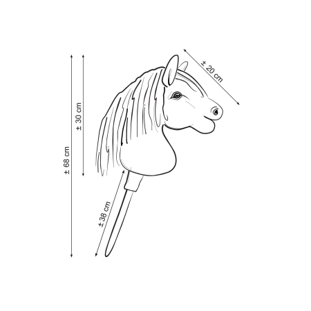 Hobby Horse Steckenpferd Pferd am Stiel Premium - Cremello Pferd A4