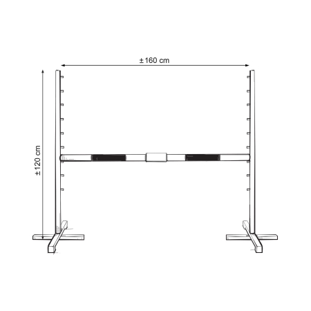 Hobby Horse hindernisse 160 cm mit zwei Stangen 50mm gelb und grün