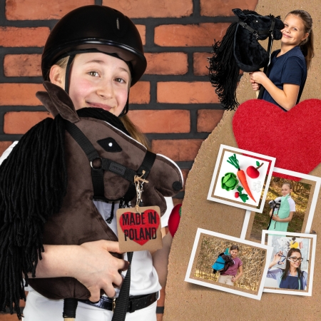 Hobby Horse Großes Pferd auf Stock mit Halfter und Zügel A3 - Braunes